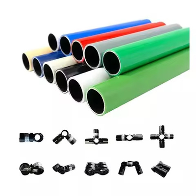 Diameter 28mm Colourful PE / ABS Coated Kaizen Steel Lean Pipe / Tube For Flexible Assembly Worktable