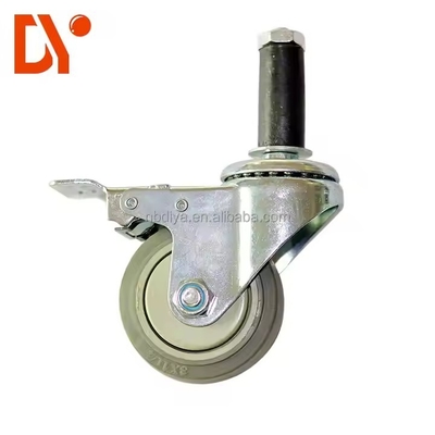 3inch Lean tube casters expansion universal wheel compound wire rod round tube rod brake wheel