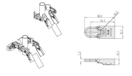 H-6 Lean Pipe Connector Black Electrophoresis Joint