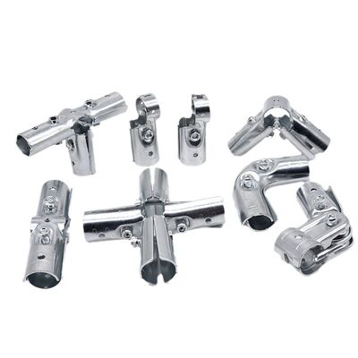 HJ-14 Chroming Plating Round Metal Pipe Joints/connectors/tube Connector 3 Way for Lean Pipe System Assembly Line