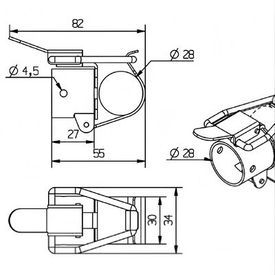 Lean Pipe Lock for OD 28 mm Lean/Coated Pipe