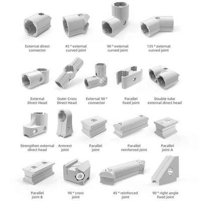 Special Design Aluminum Lean Pipe Alloy T Connector Fastening Bolts Tools