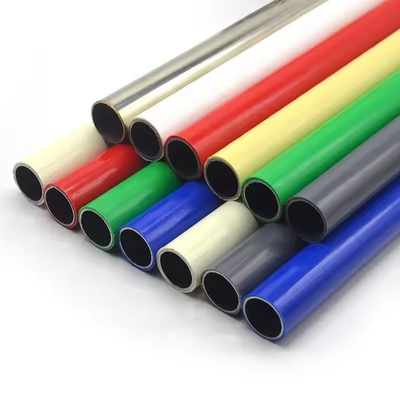 Diameter 28mm Colourful PE / ABS Coated Kaizen Steel Lean Pipe / Tube For Flexible Assembly Worktable