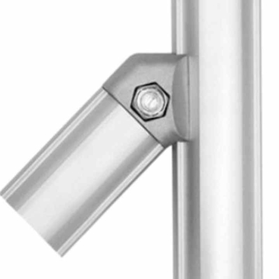 Conector de tubos de aluminio Conjunto de fijación de tubos de doble tubo de 45 grados Conjunto incorporado