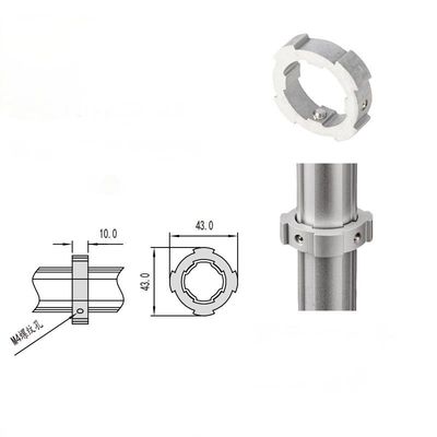 6005 T6 Accesorios para tubos de aluminio Deslizador de tubos de aluminio de punta deslizador de anillo situado horizontal deslizador de posición fijo