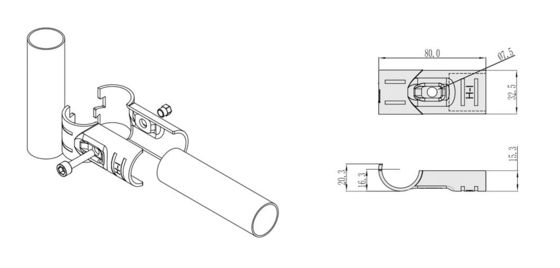 H-1 Lean Pipe Connector 2.3mm Joint With Chrome Plating