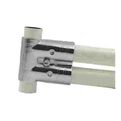 HJ-14 Cromado Revestimiento redondo de metal de tuberías de juntas / conectores / tubos Conector 3 Way para el sistema de tuberías Lean línea de montaje