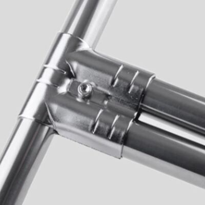 HJ-14 Chroming Plating Round Metal Pipe Joints/connectors/tube Connector 3 Way for Lean Pipe System Assembly Line