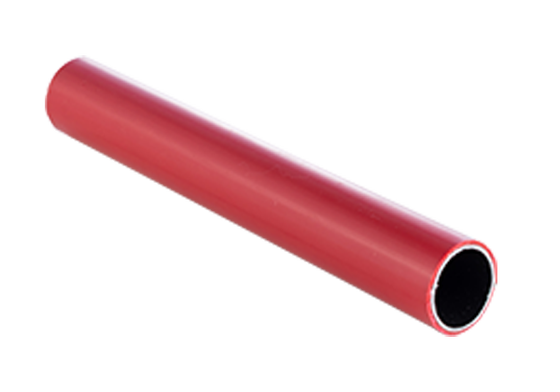 Tubo revestido rojo plástico de OD28mm para el estante, banco de trabajo del tubo, tubo magro del acero inoxidable del carro industrial